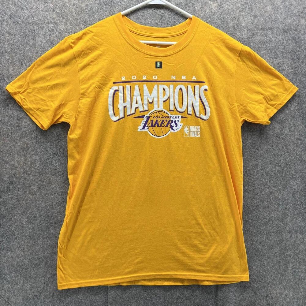 Los Angeles Lakers Shirt Men Large Adult Yellow Champions Nba Fanatics